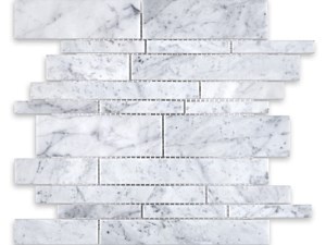 White Carrara Marble Linear Random